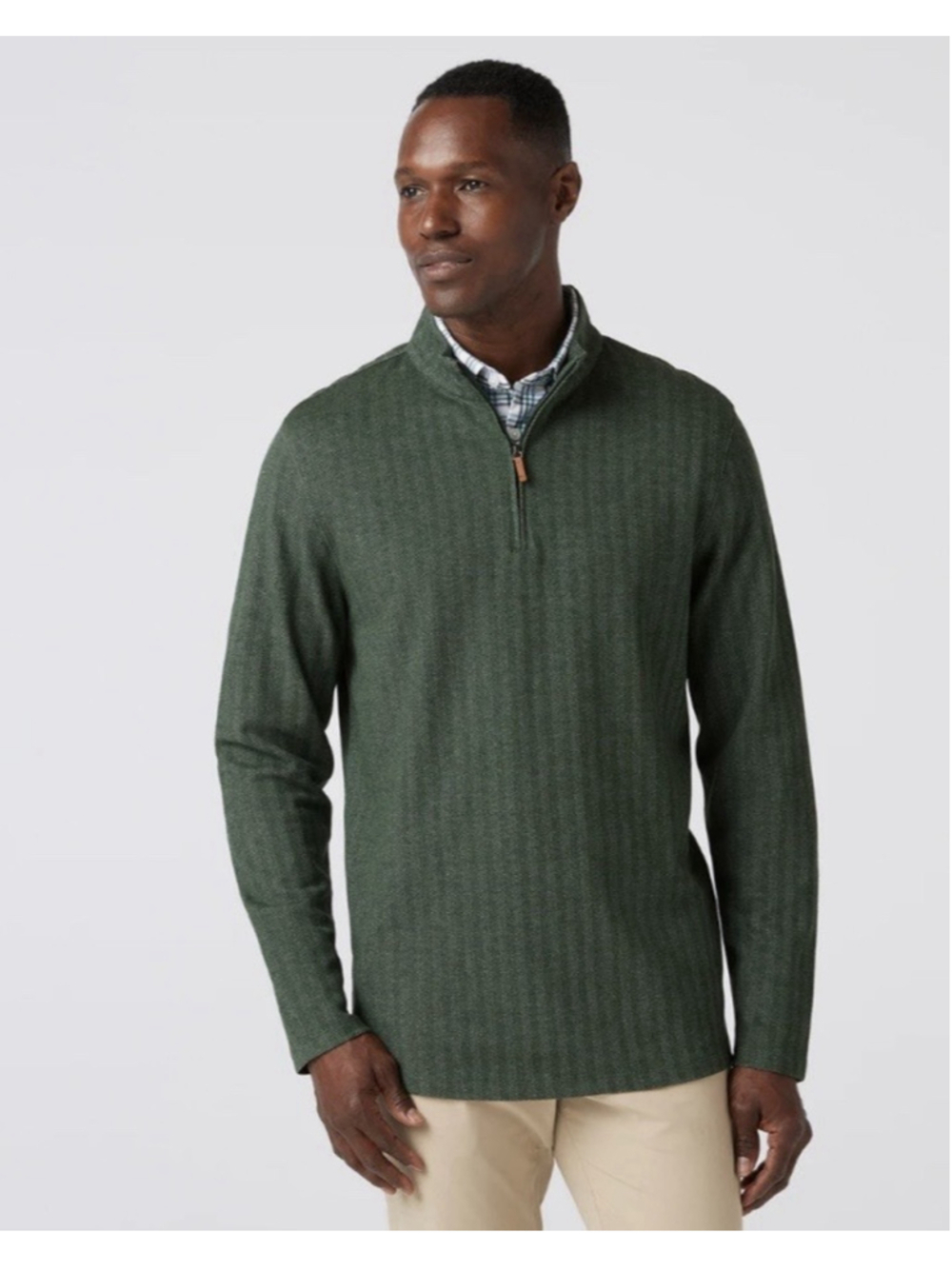 Mizzen+Main KPI Quarter Zip Pullover Sweatshirt Spruce Green Men's Size L